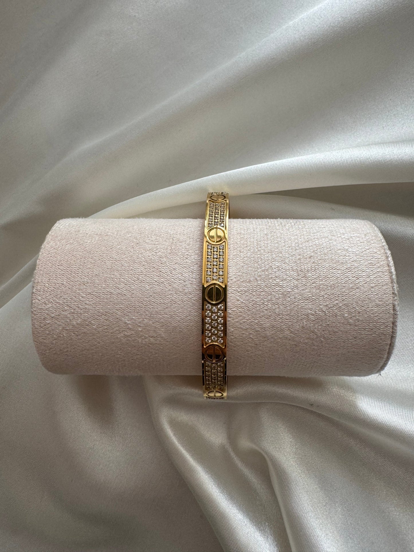 Cartier Love Bracelet Stijl met Zirkonia - 18K Gold Plated Staal