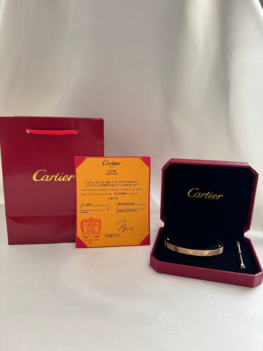 Cartier Love Bracelet Stijl met Zirkonia - 18K Gold Plated Staal